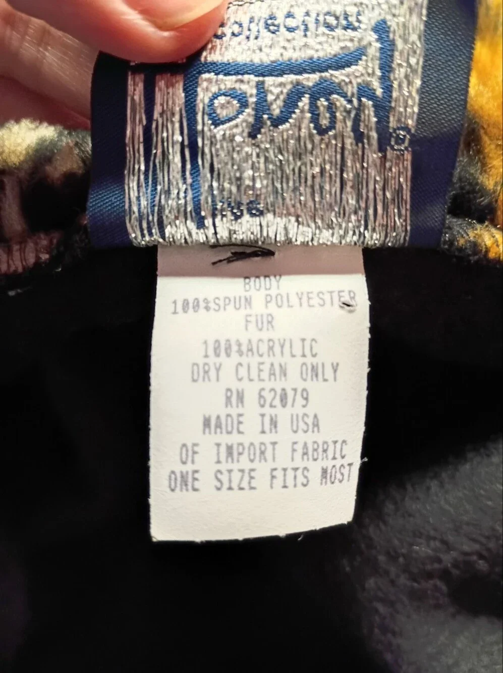 Vintage Black Cape w/ Leopard Faux-Fur Trim - Picture 8 of 9